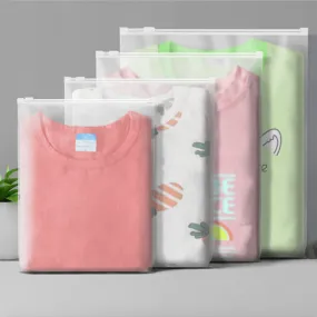 10Pcs Clear Zipper Bags Portable Clothes  Socks Organizer