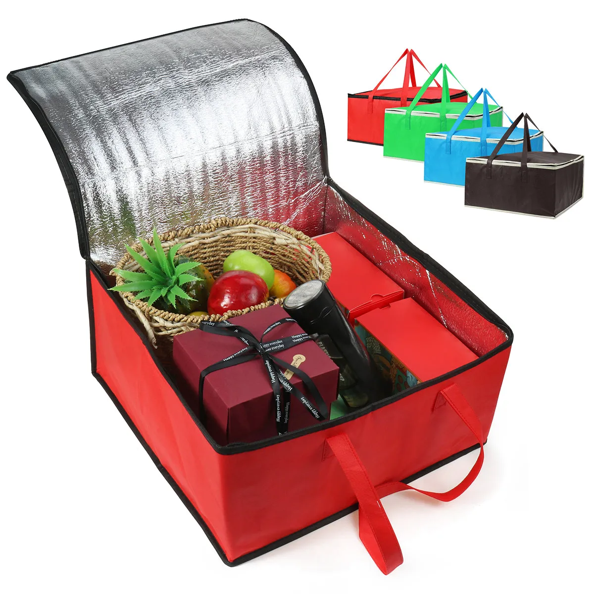 16 Insulated Bag Cooler Bag Insulation Folding BBQ Picnic Portable Ice Pack Food Thermal Bag Food Delivery Bag Pizza Camping Bag"