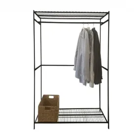 2 Shelf Clothes Rack Matte Black