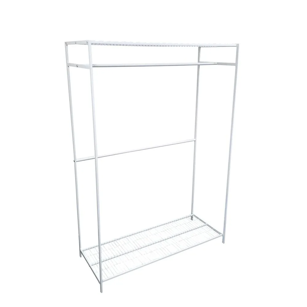 2 Shelf Clothes Rack White