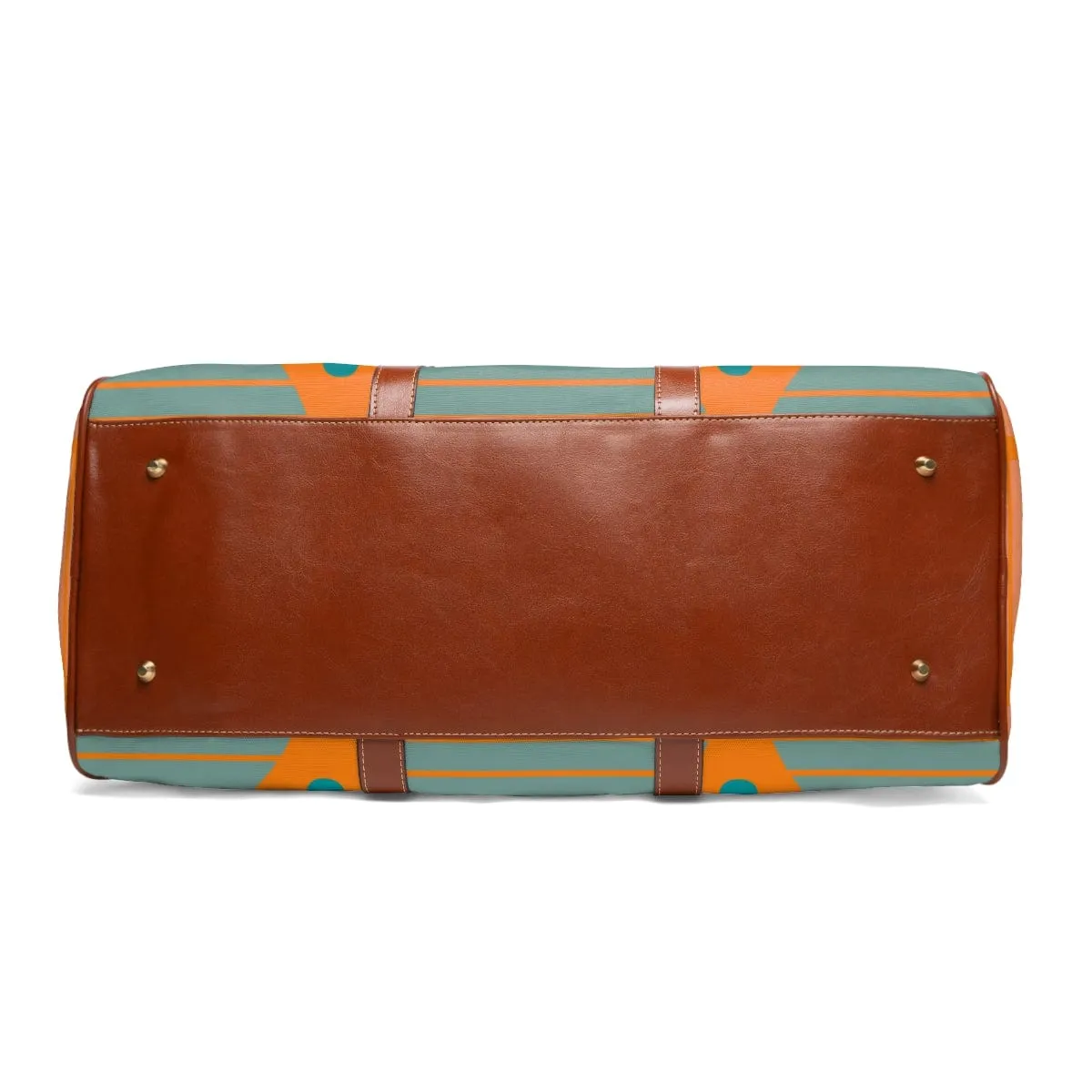 70's Retro Groovy Wave, Mod Daisy, Overnight, Travel, Weekend, Diaper Bag, Orange, Teal, Mid Mod Waterproof Travel Bag