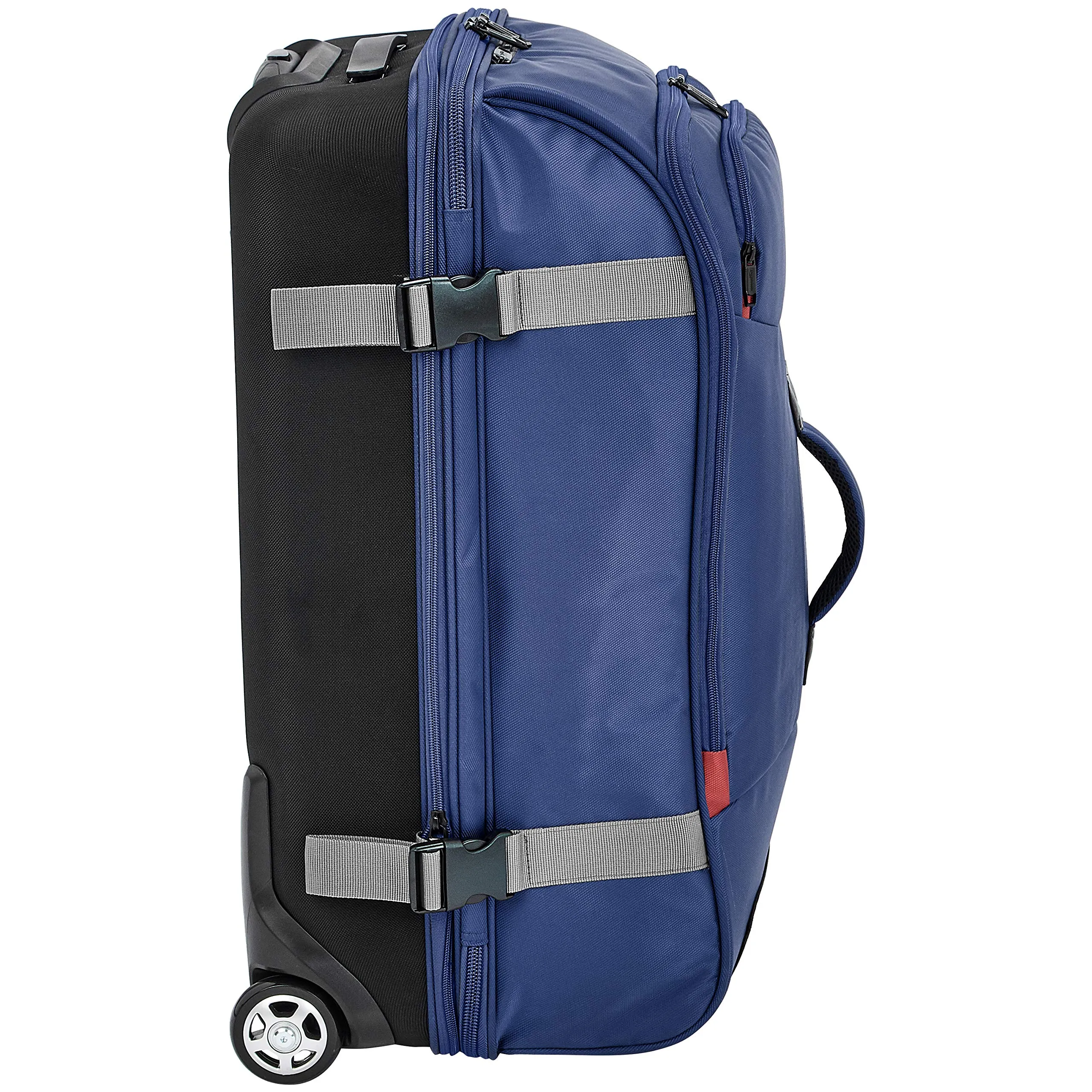 AmazonBasics Rolling Travel Duffel Bag Luggage with Wheels, Medium, Blue