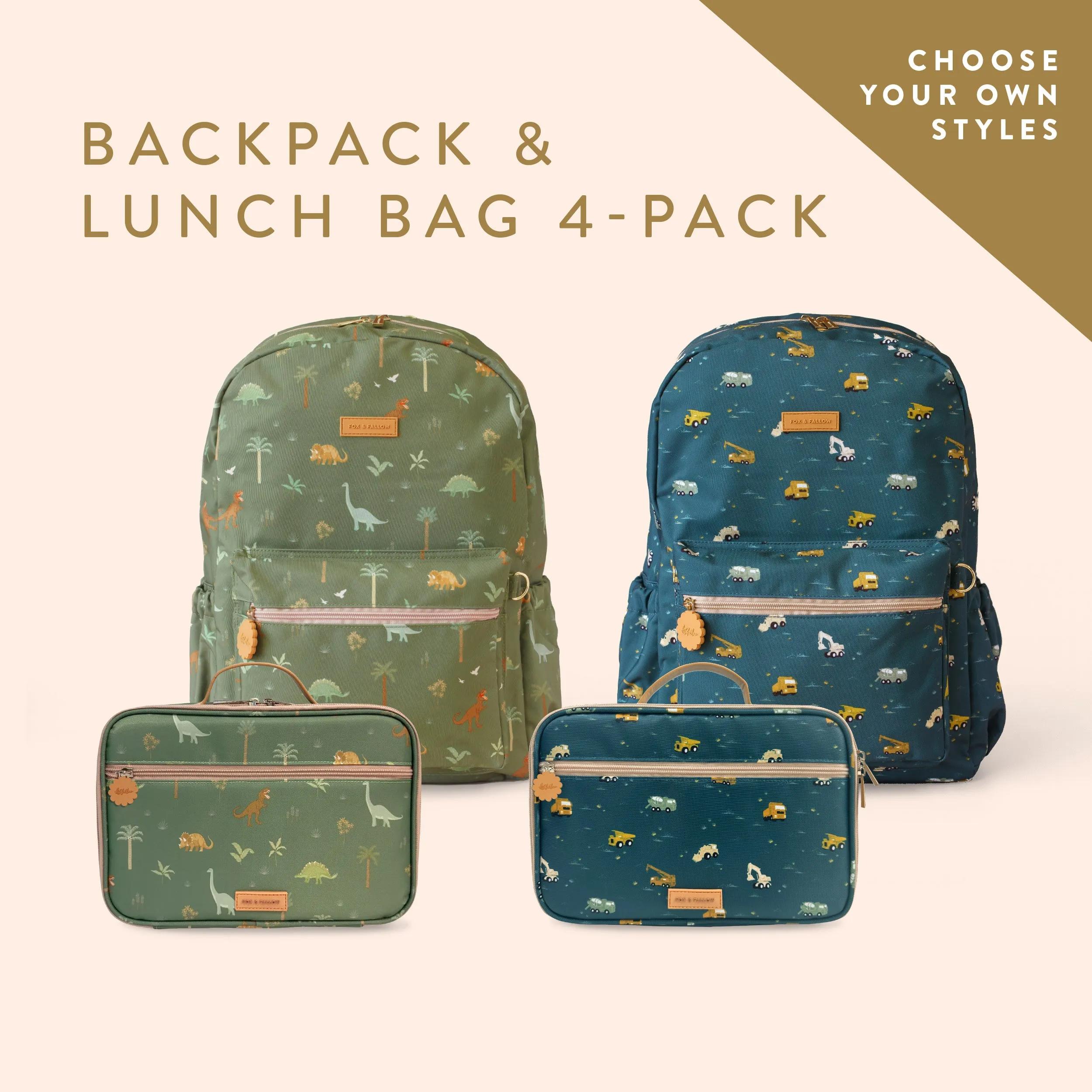 Backpack   Lunch Bag 4-Pack Bundle - (PREORDER - 7 FEB)