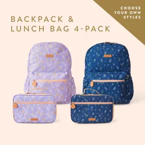 Backpack   Lunch Bag 4-Pack Bundle - (PREORDER - 7 FEB)