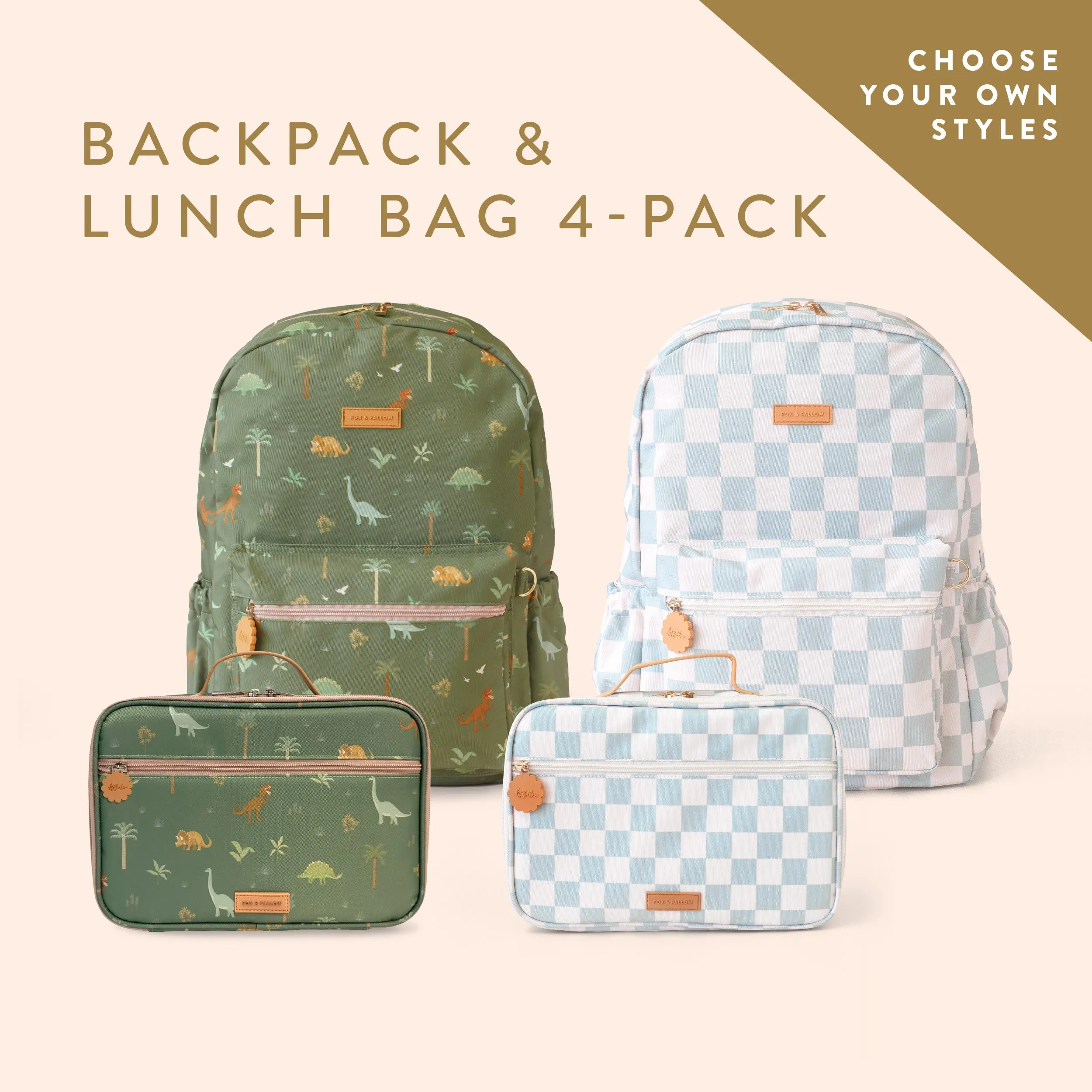 Backpack   Lunch Bag 4-Pack Bundle - (PREORDER - 7 FEB)