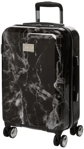 BEBE Luggage Reyna Hardside Carry-on Spinner, Black Marble, One Size