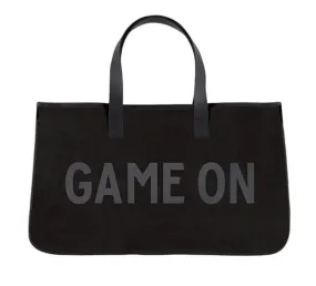Black Canvas Totes - Black Text