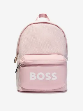 BOSS Girls Logo Backpack In Pink