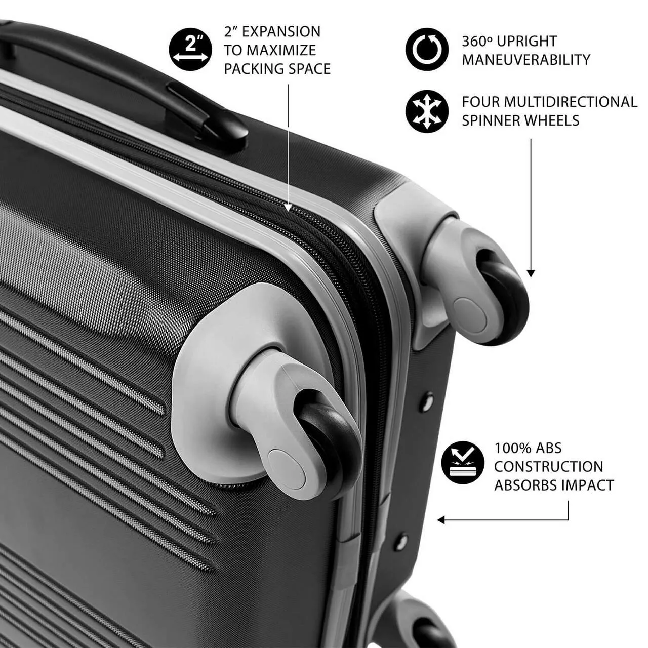 Carry On Spinner Luggage | Carry-On Hardcase Dual Color Expandable Spinner In Gray