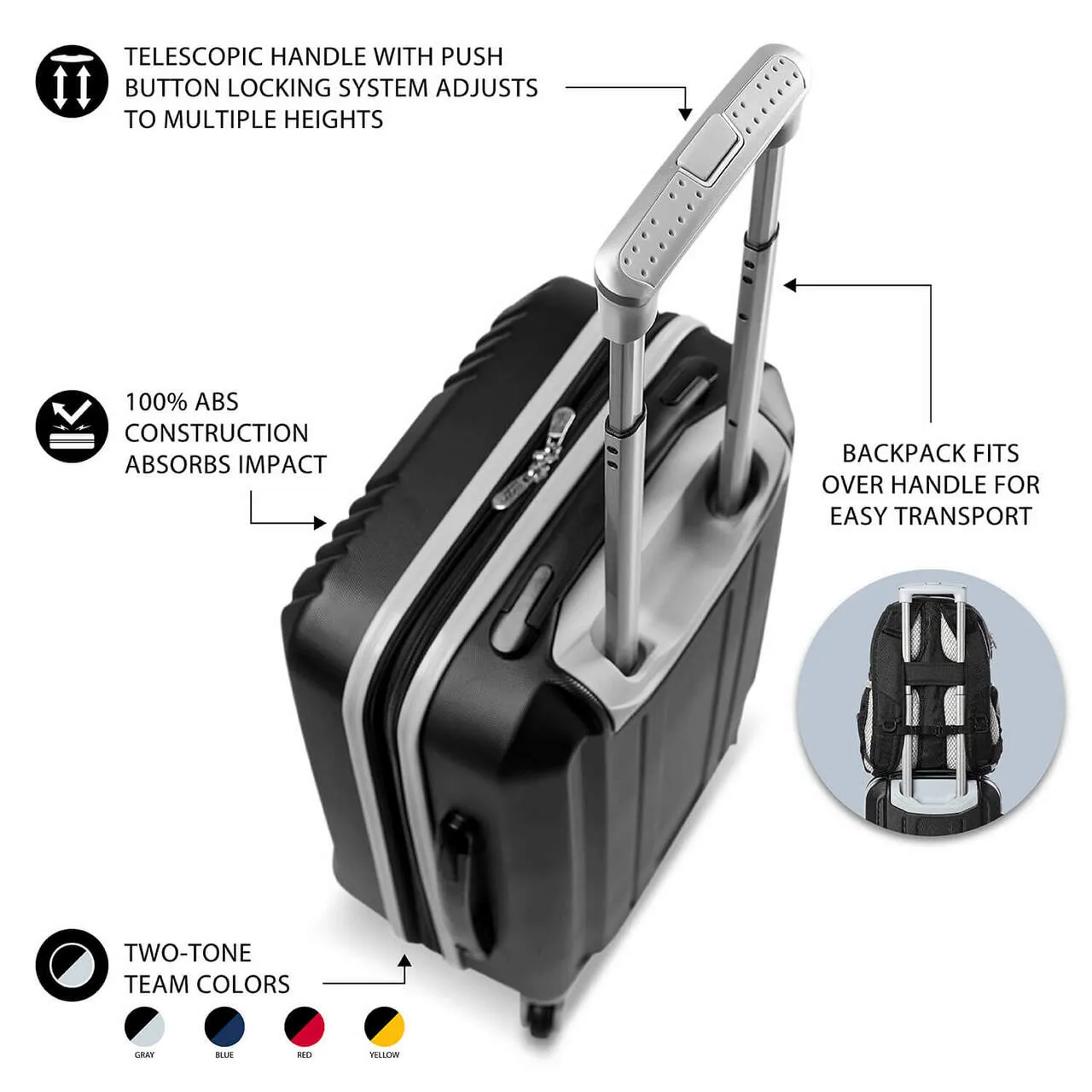 Carry On Spinner Luggage | Carry-On Hardcase Dual Color Expandable Spinner In Gray