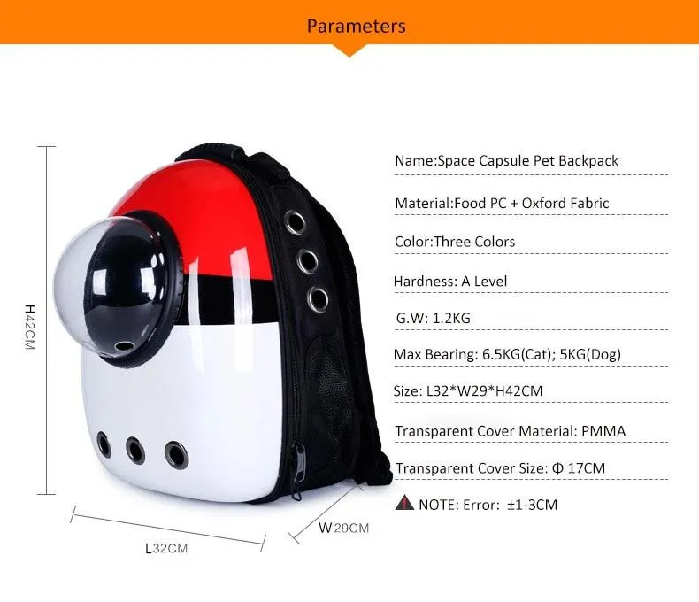 Cat Window Backpack - Space Capsule Cat Carrier