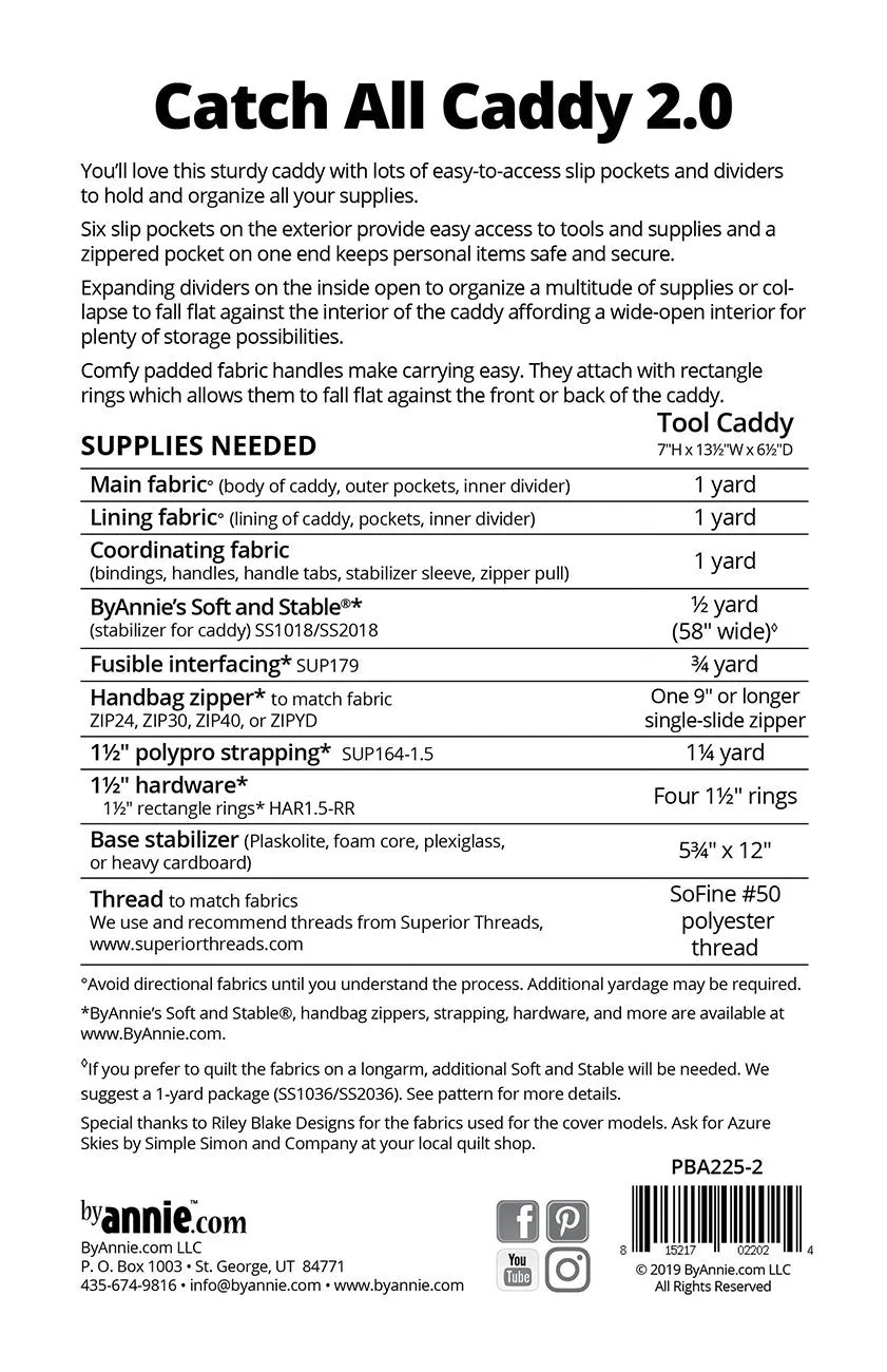 Catch All Caddy 2.0 Pattern