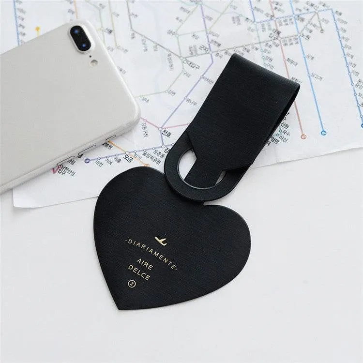 Charming Heart Luggage Tag with Name Card Holder