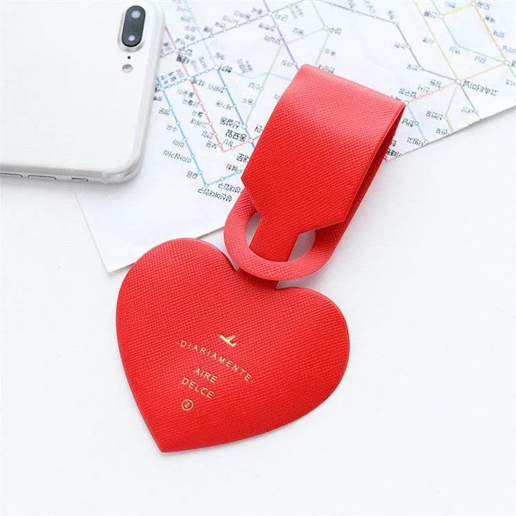 Charming Heart Luggage Tag with Name Card Holder