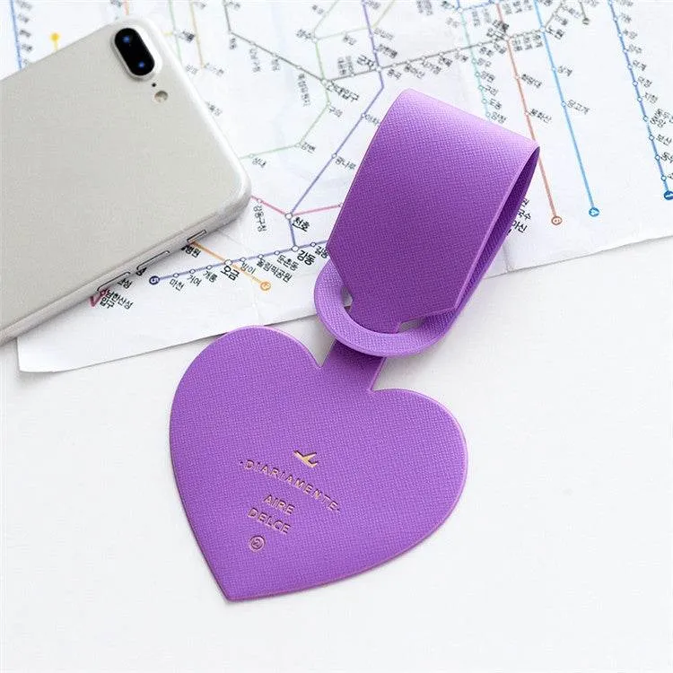 Charming Heart Luggage Tag with Name Card Holder