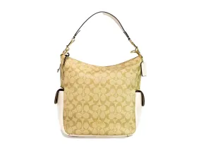 Coach Pennie Light Khaki Chalk Signature Coated Canvas Handbag