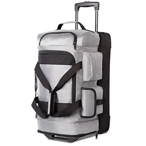 Coolife Rolling Duffel Travel Duffel Bag Wheeled Duffel Carry-On/Cabin Size 8 Pockets