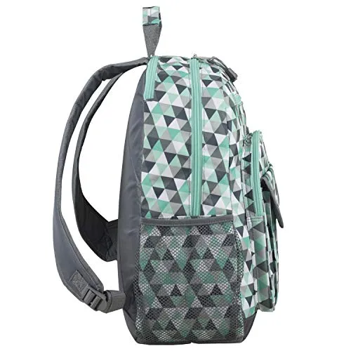 Eastsport Tech Backpack, Mint/Ash Gray/Triangle Print