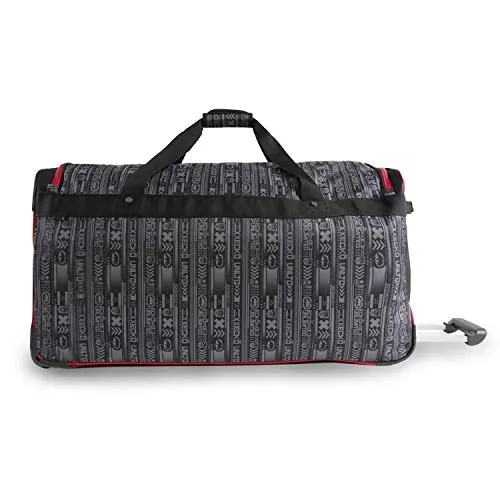 Ecko Unltd. Men's Tagger Large 32" Rolling Duffel Bag, Black/Red, One Size
