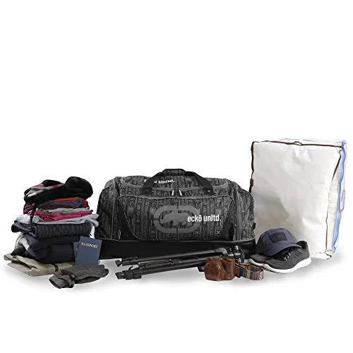 Ecko Unltd Steam 32" Large Rolling Duffel Bag, Grey, One Size