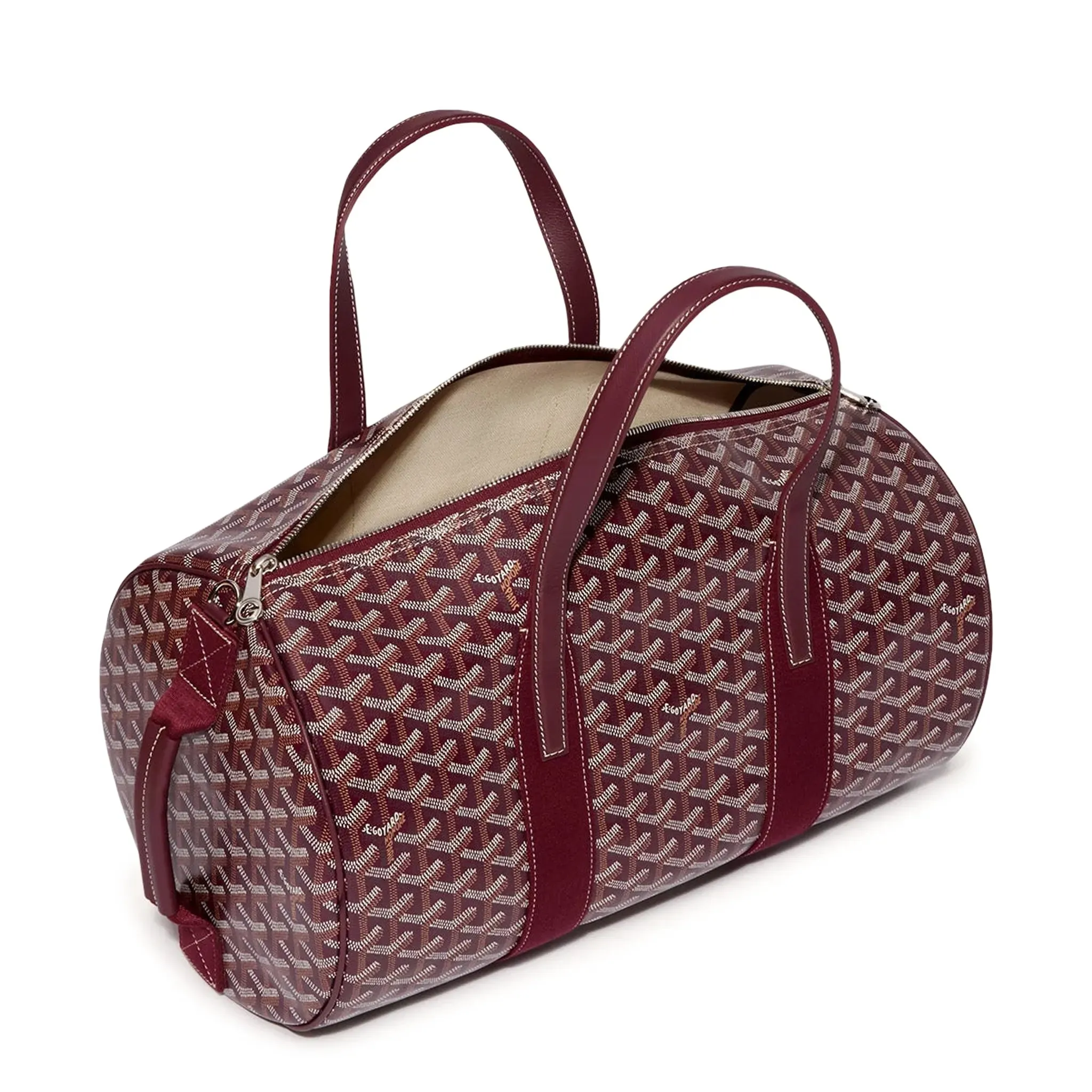 Goyard Barrel 40 Sports Bag Burgundy