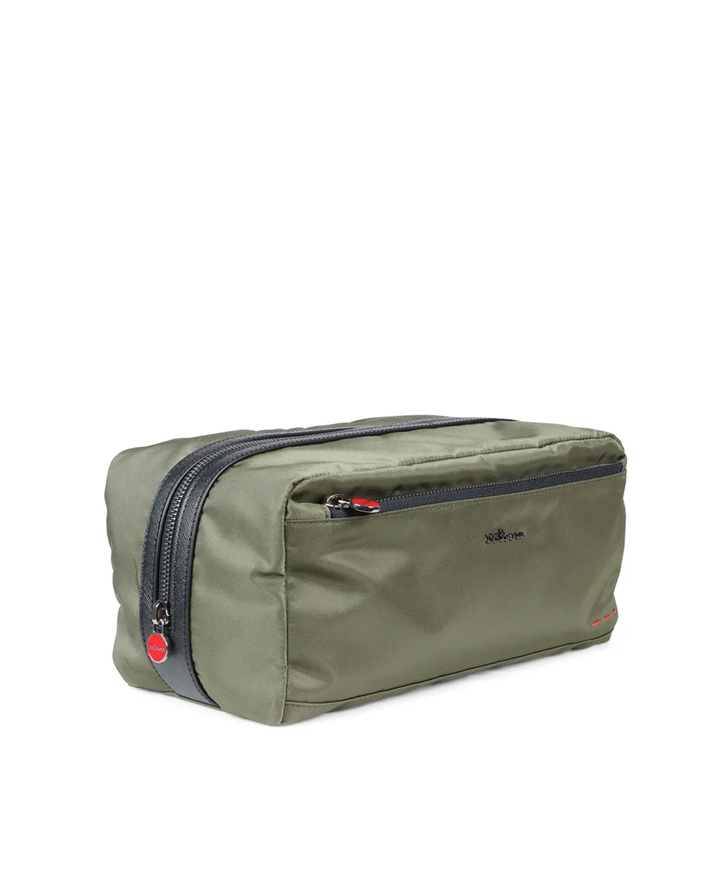 Green Nylon Single Zip Dopp Kit