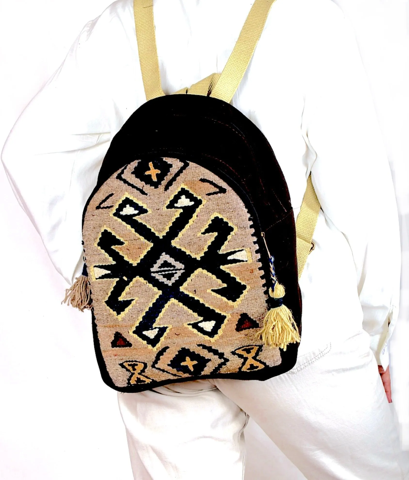 Handwoven Wool Kilim Unisex Backpack (Heer)