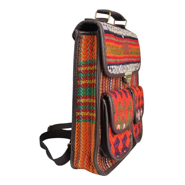 Handwoven Wool Kilim Unisex Backpack (Sorena)