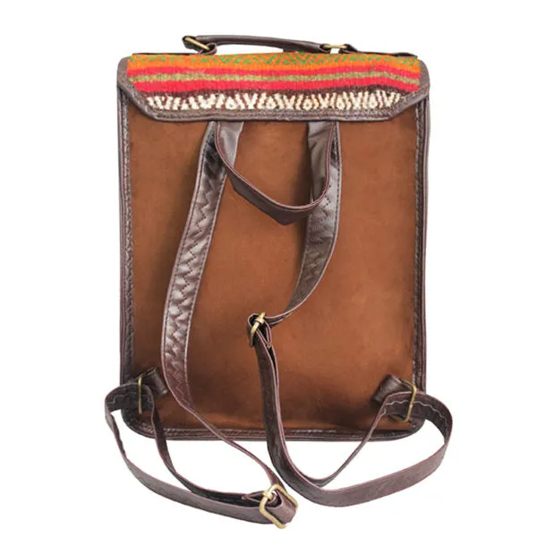 Handwoven Wool Kilim Unisex Backpack (Sorena)