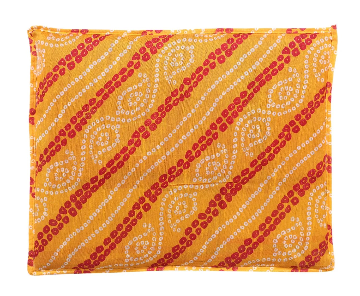 Heart Home Bandhani Print PVC Foldable Single Saree Cover|Clothes Storage For Saree, Lehenga, Suit With Transparent Pack of 12 (Yellow)