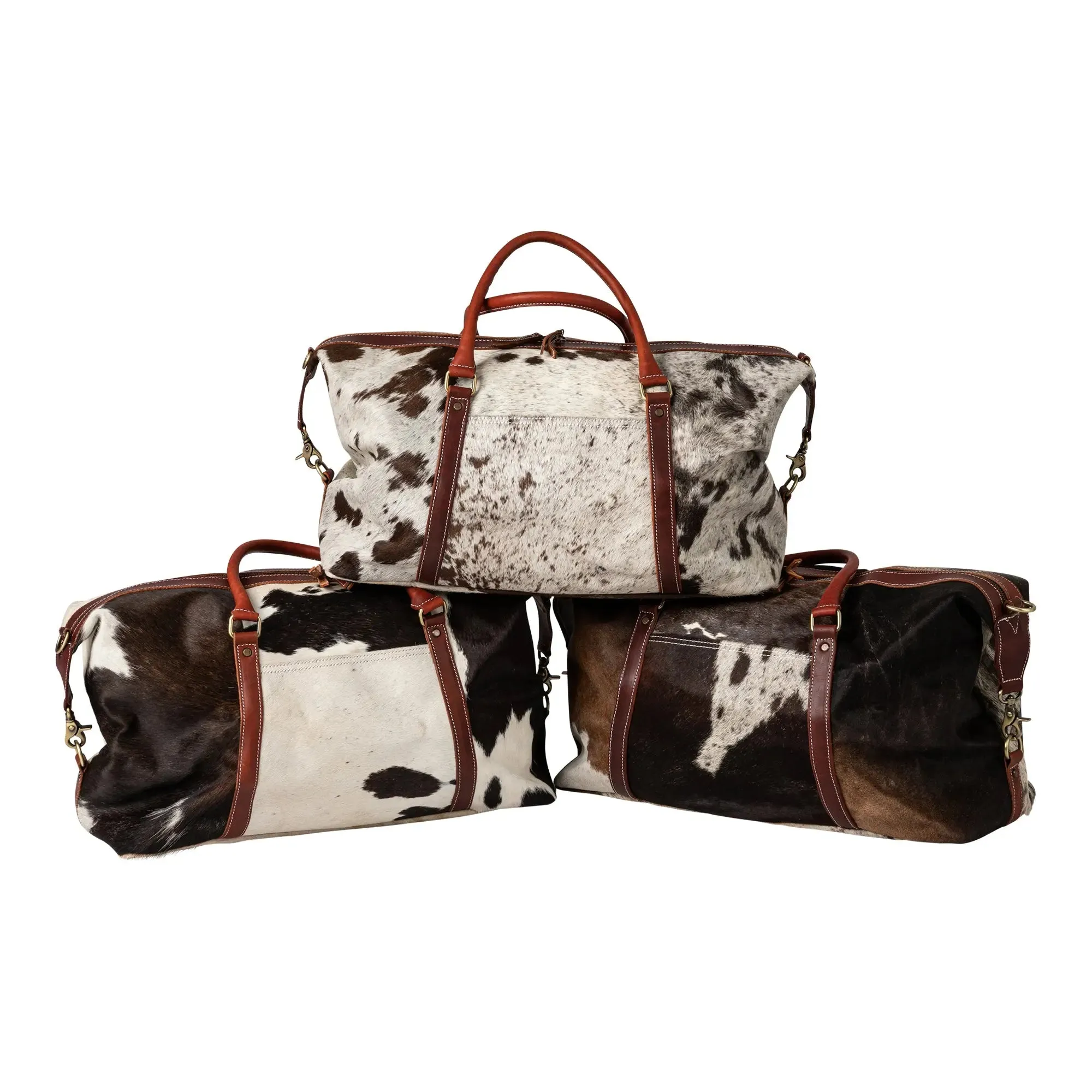 Huntley Equestrian Cowhide Leather Travel Duffle Bag Duffle Overnight Weekend Bag Carry On Shoulder Bag