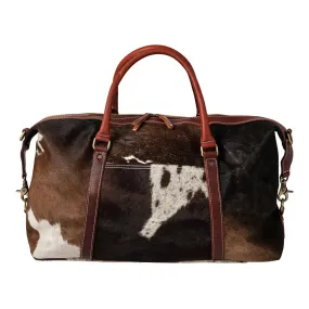 Huntley Equestrian Cowhide Leather Travel Duffle Bag Duffle Overnight Weekend Bag Carry On Shoulder Bag