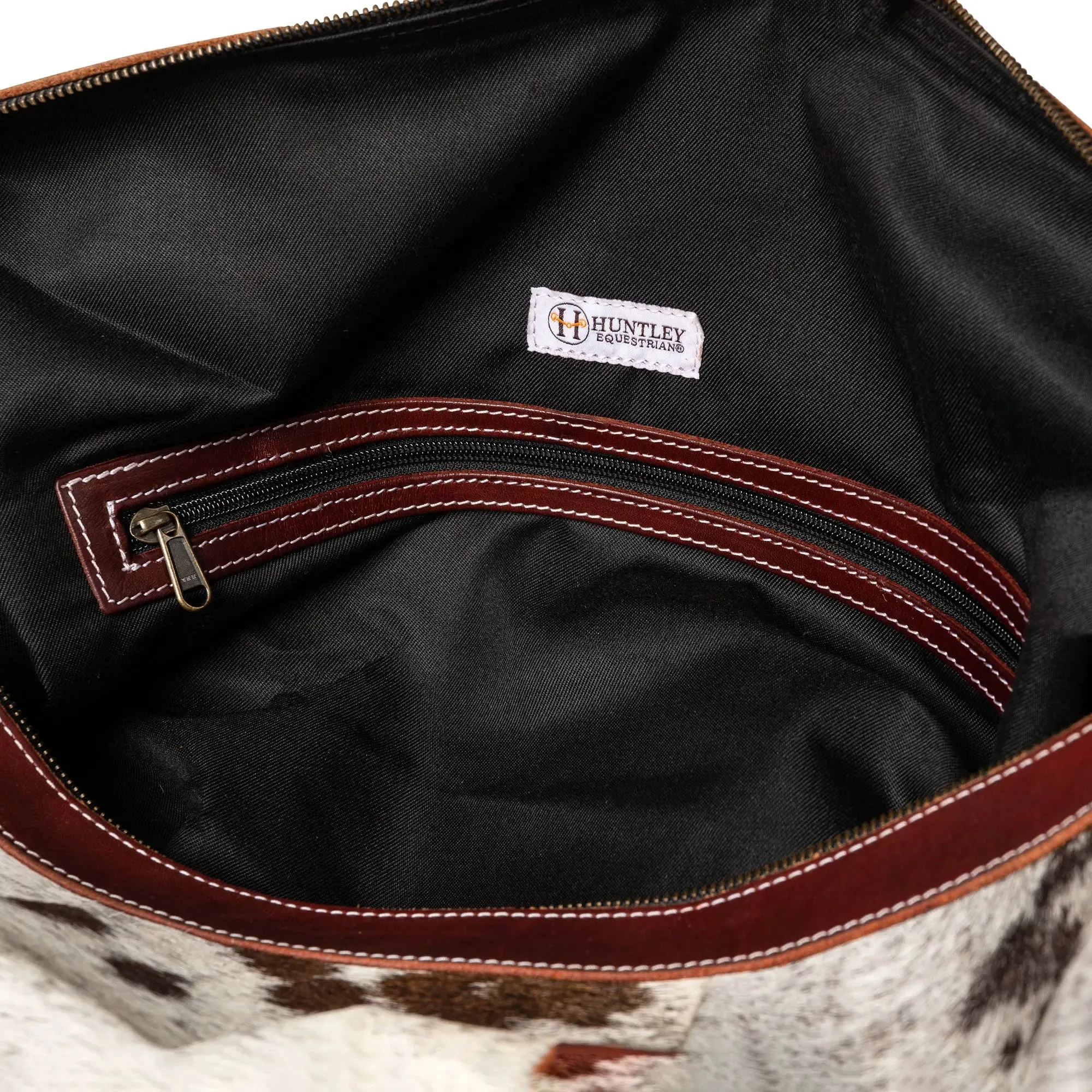Huntley Equestrian Cowhide Leather Travel Duffle Bag Duffle Overnight Weekend Bag Carry On Shoulder Bag