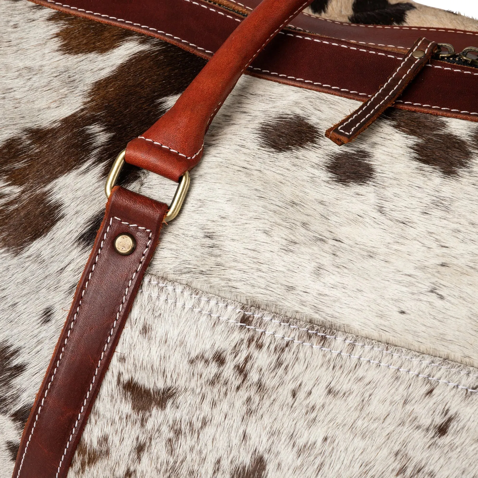 Huntley Equestrian Cowhide Leather Travel Duffle Bag Duffle Overnight Weekend Bag Carry On Shoulder Bag
