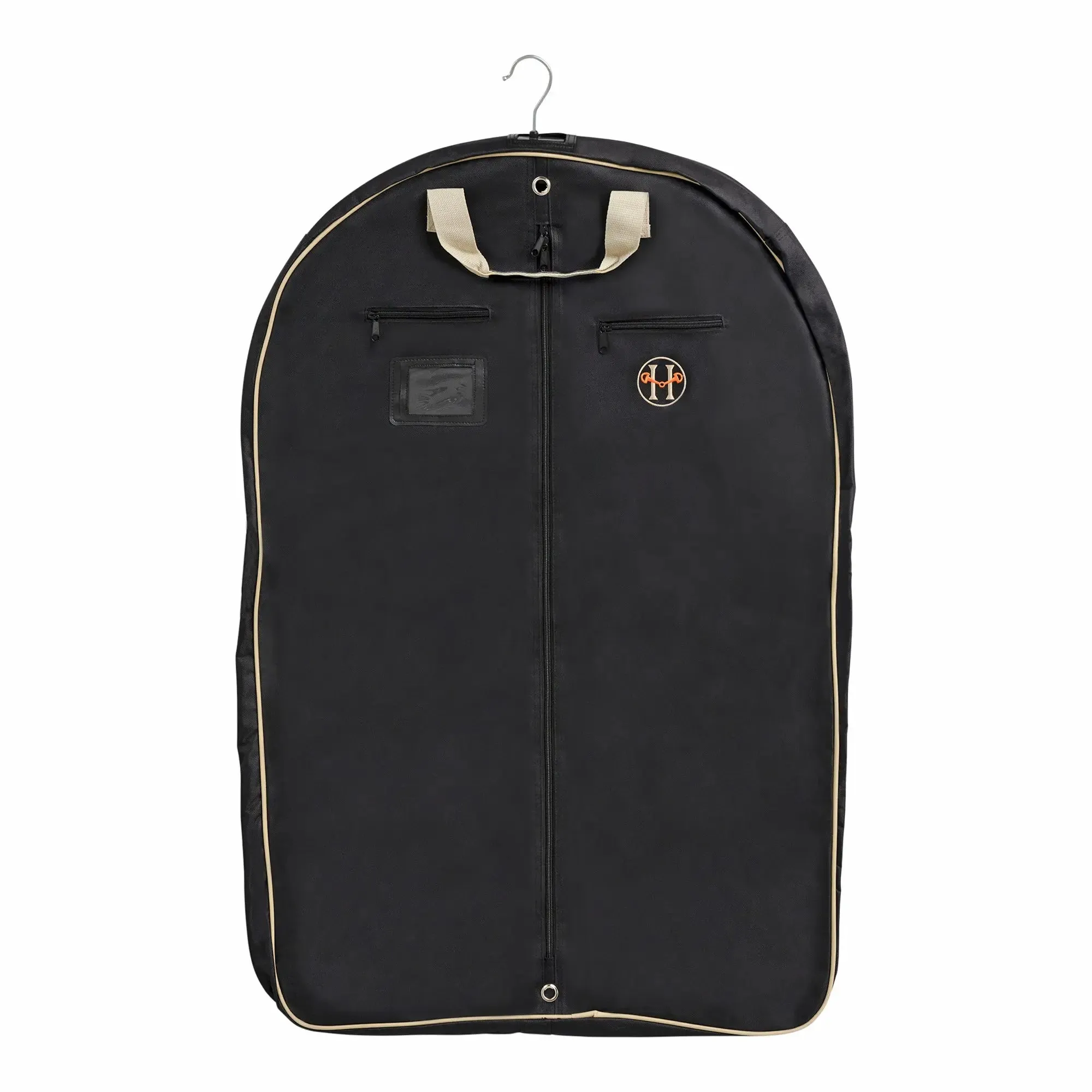 Huntley Equestrian Deluxe Black Travel Carry On Garment Bag with Accessories Zipper Cover for Travel, Business, Horse Shows