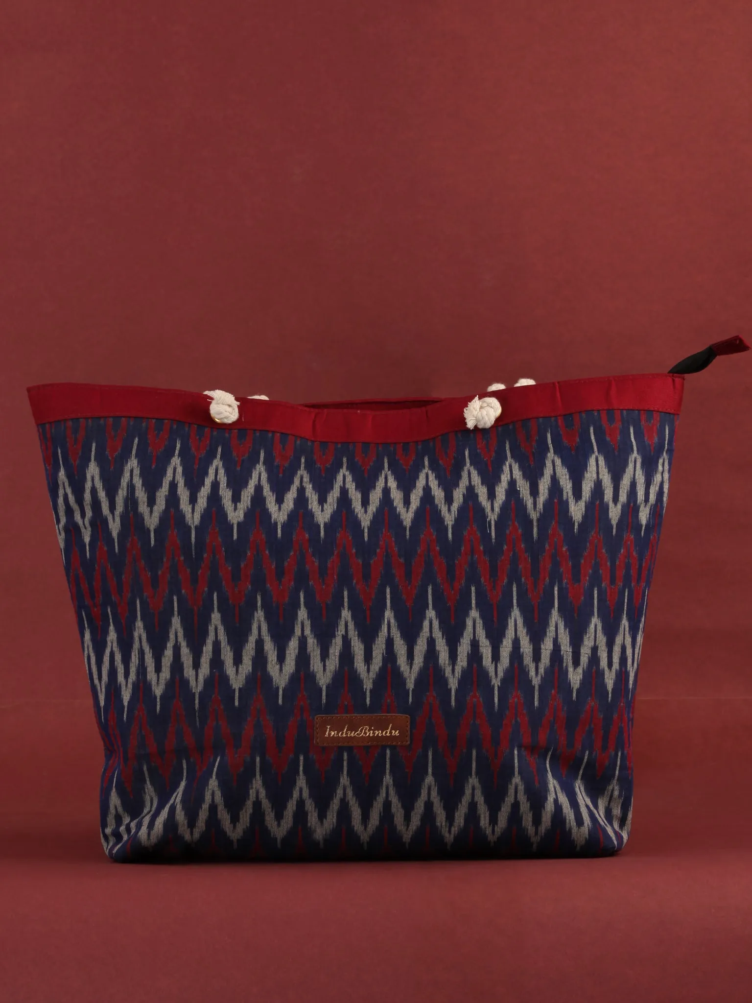Indigo Red Ikat Tote Bag - B0805