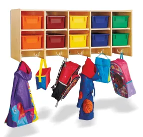 Jonti-Craft® 10 Section Wall Mount Coat Locker - without Trays