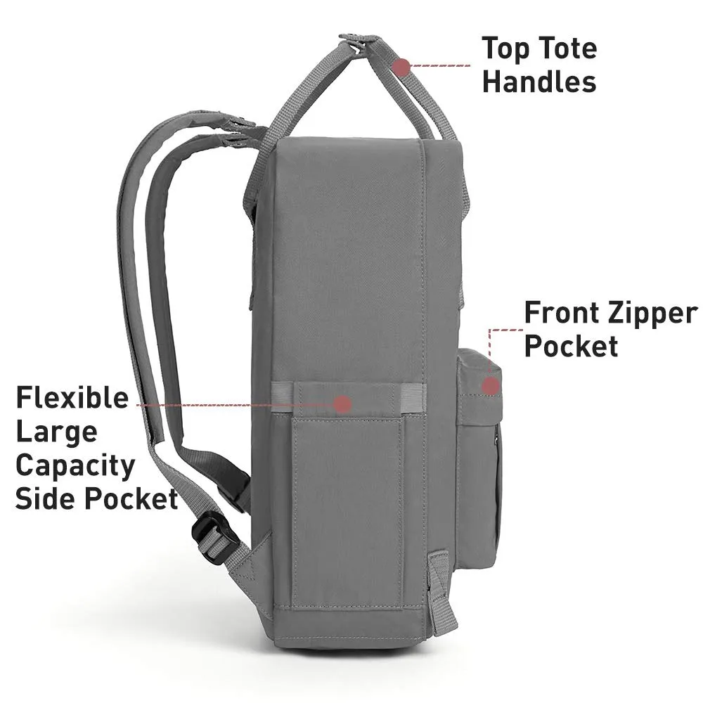 KALIDI Casual Backpack for Women,15 Inches Laptop Classic Backpack Camping Rucksack Travel Outdoor Daypack College School Bag (Grey)