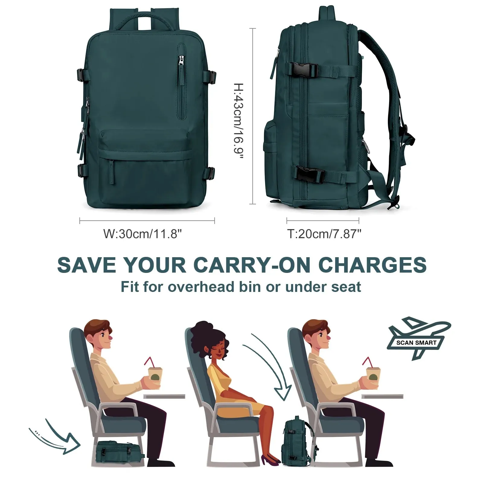 Large Travel Backpack, Carry on Backpack