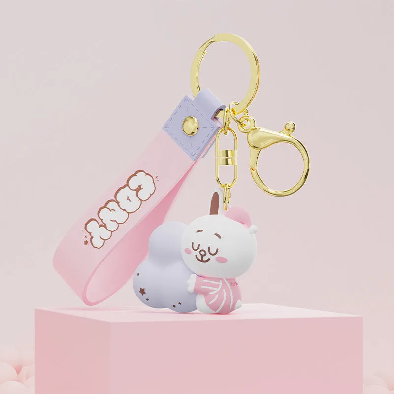 Line Friends Cute Doll Pendant Keychain Ring Anti-lost Strap Silicone Lanyard