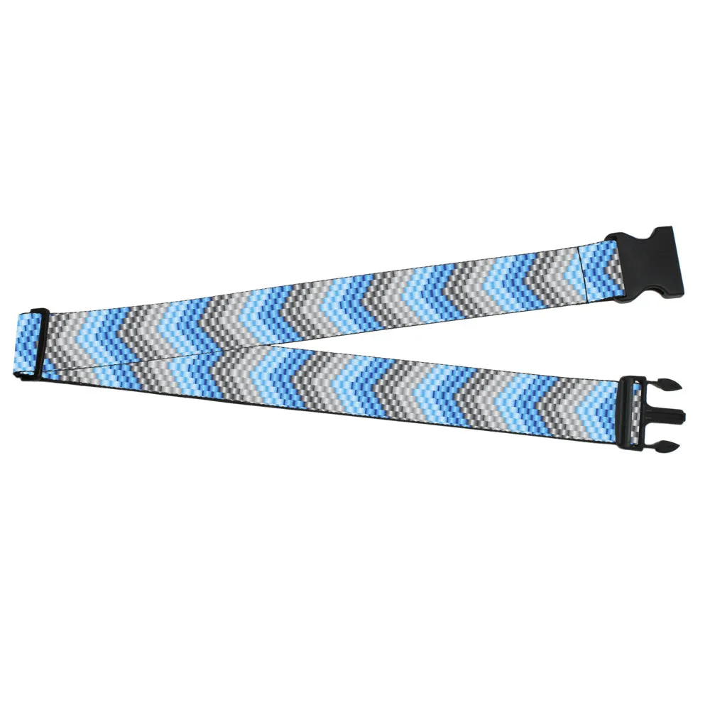 Luggage Strap - 2.0" - Chevron Weave Grays/Blues