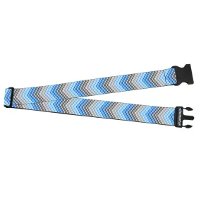 Luggage Strap - 2.0" - Chevron Weave Grays/Blues
