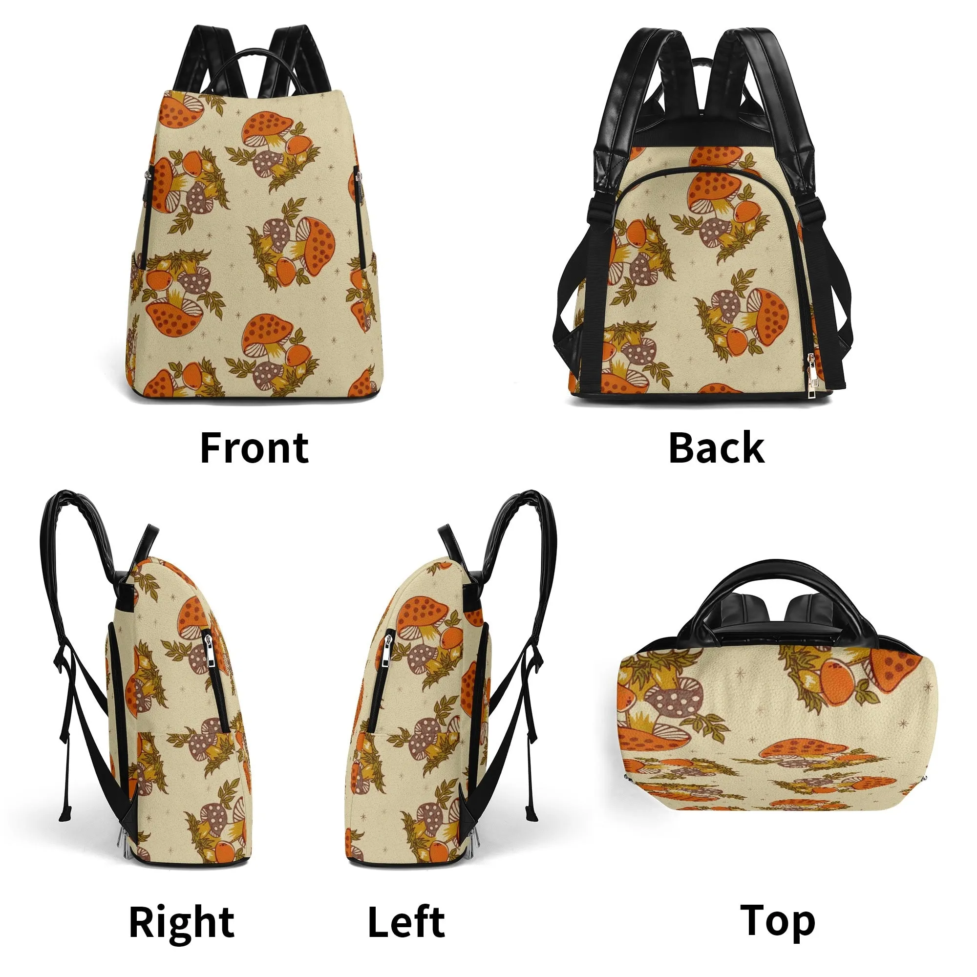 Merry Mushroom Groovy Mod 70s Travel Backpack