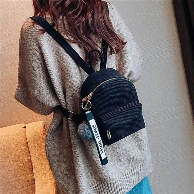 Mini Pastel Corduroy Backpack