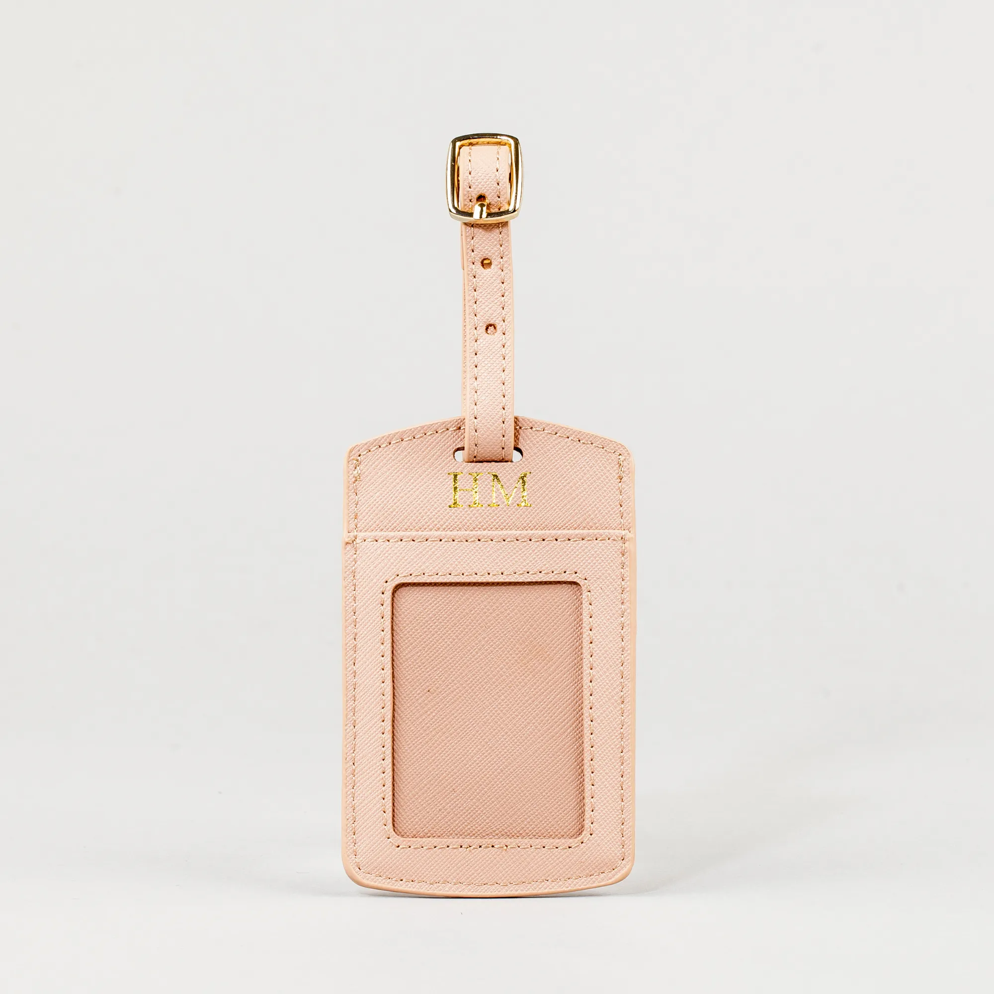 Personalised Luggage Tag | Blush Saffiano Leather