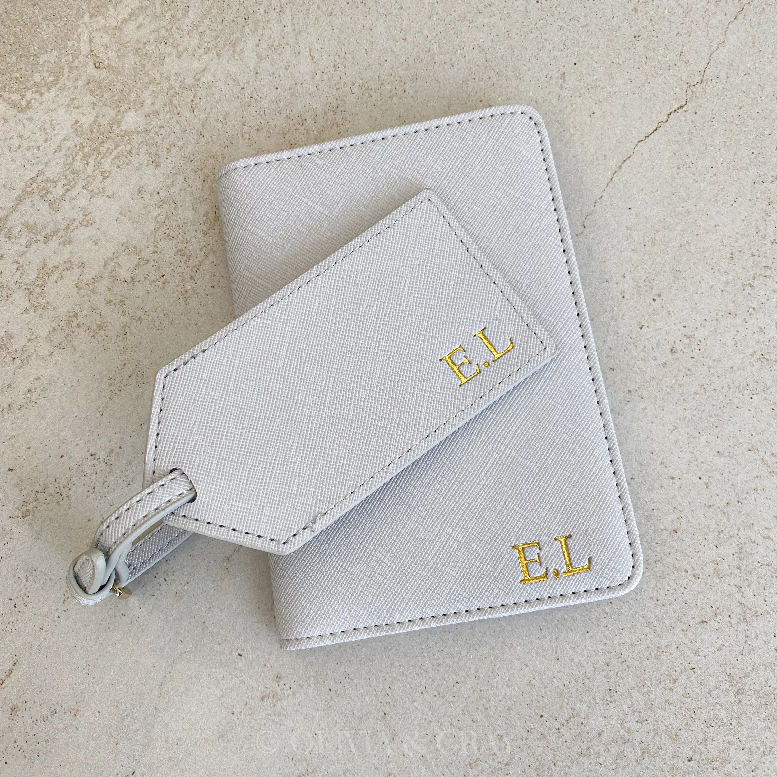 Personalised Passport Holder and Tag Set