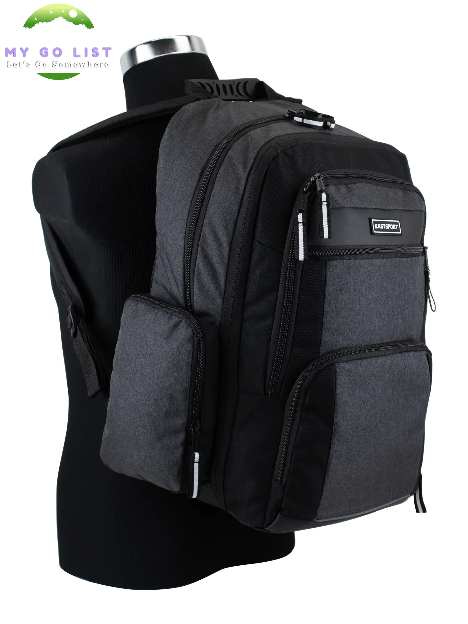Recycled Expandable Raptor Backpack, Black Chambray