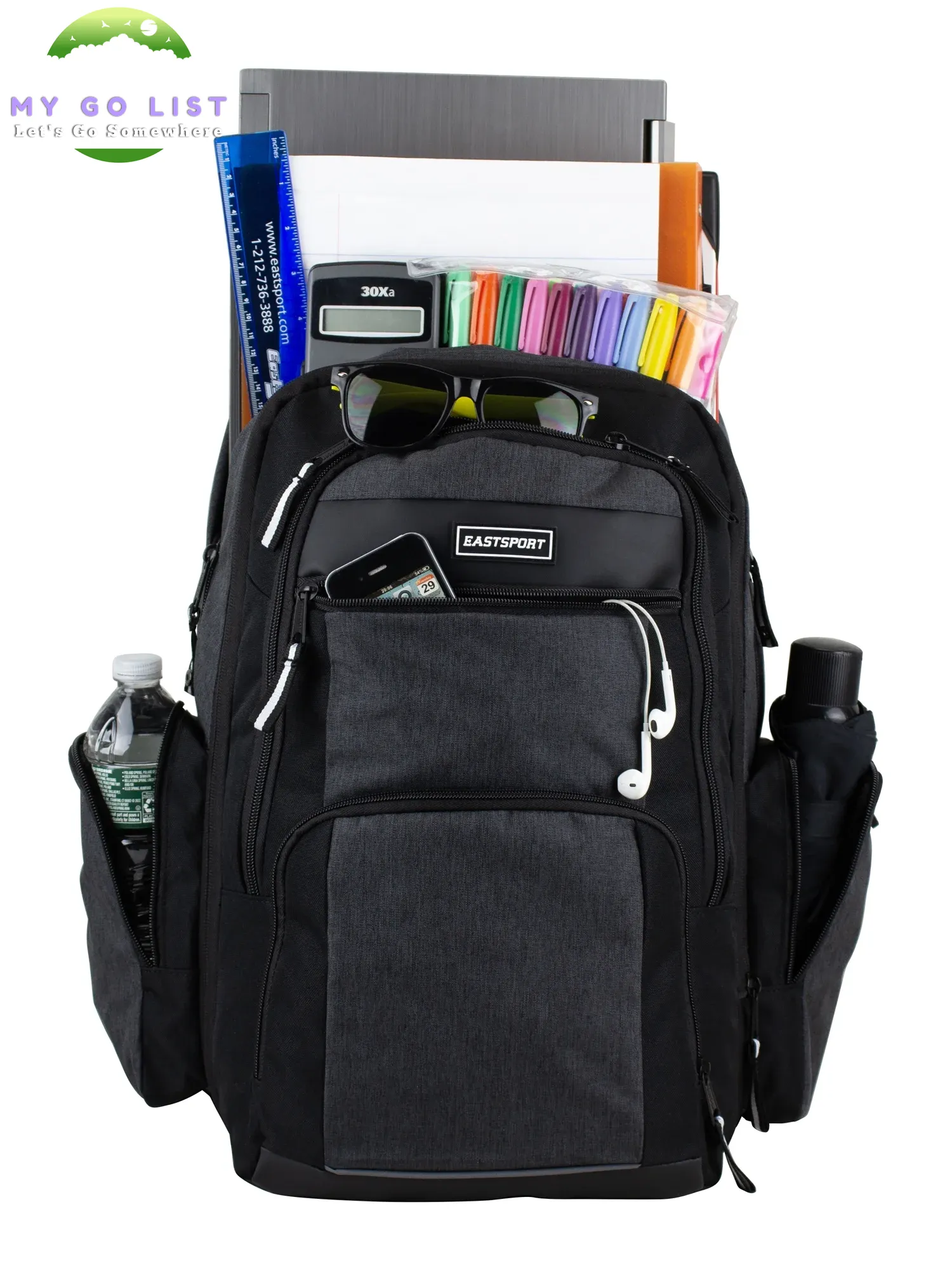 Recycled Expandable Raptor Backpack, Black Chambray
