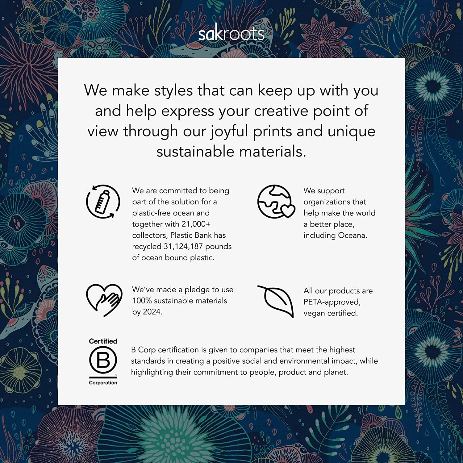 Sakroots Eco Twill, Midnight Seascape