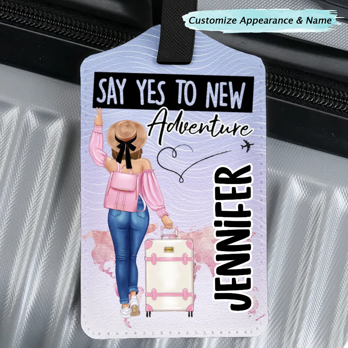 Say Yes To New Adventure - Personalized Luggage Tag